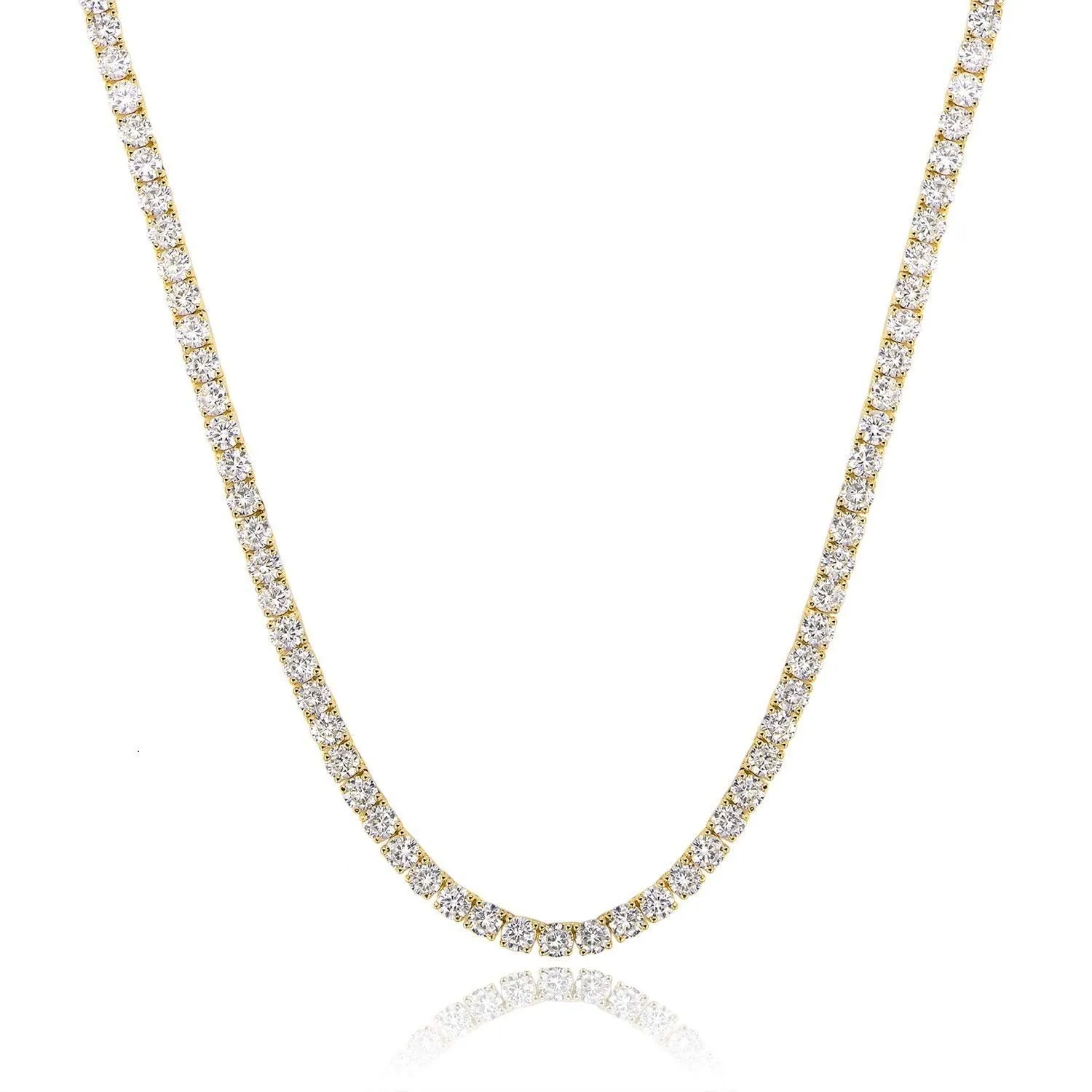 18k Gold Cz Tennis Necklace