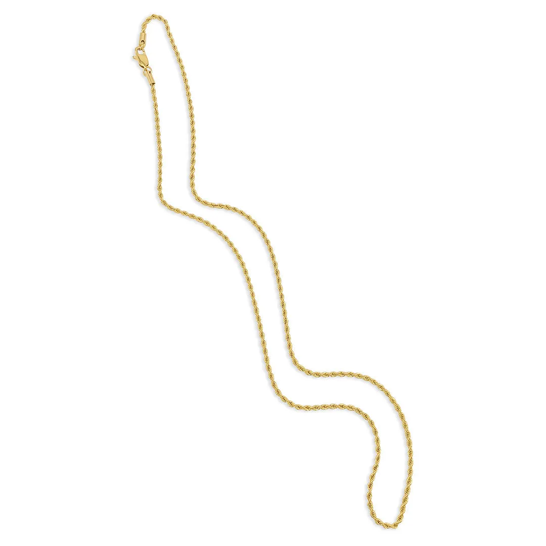 Adornia 2.5mm Rope Chain gold 24"