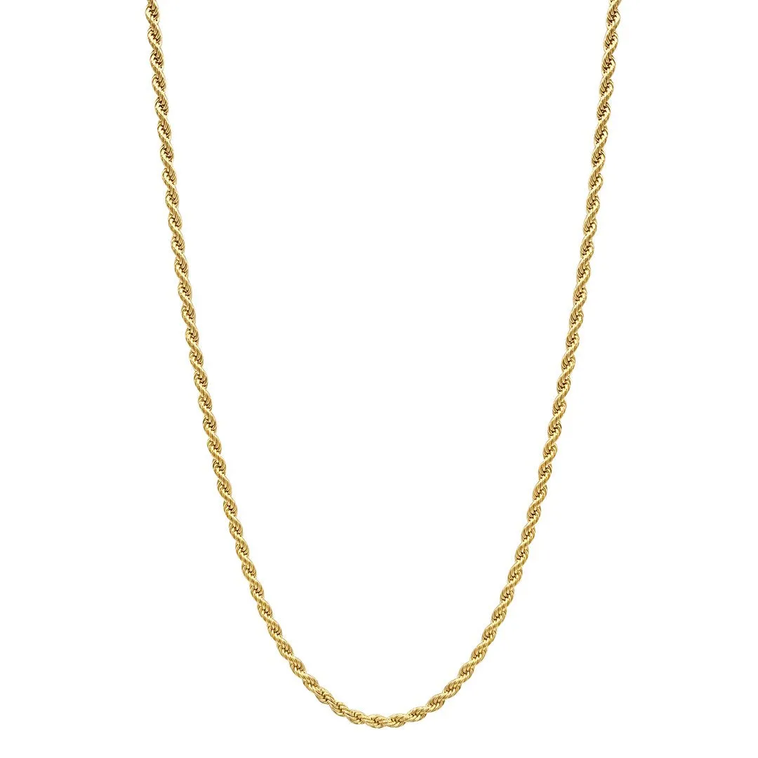 Adornia 2.5mm Rope Chain gold 24"