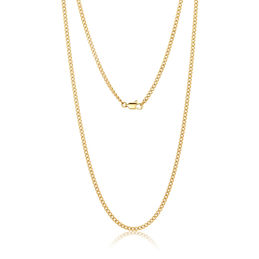 Adornia 3mm Cuban Chain gold 24"