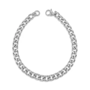 Adornia 7mm Cuban Chain Bracelet silver 9"