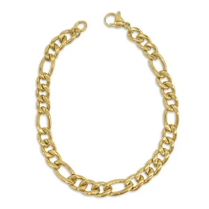 Adornia 7mm Figaro Chain Bracelet gold 9"