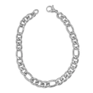 Adornia 7mm Figaro Chain Bracelet silver 9"