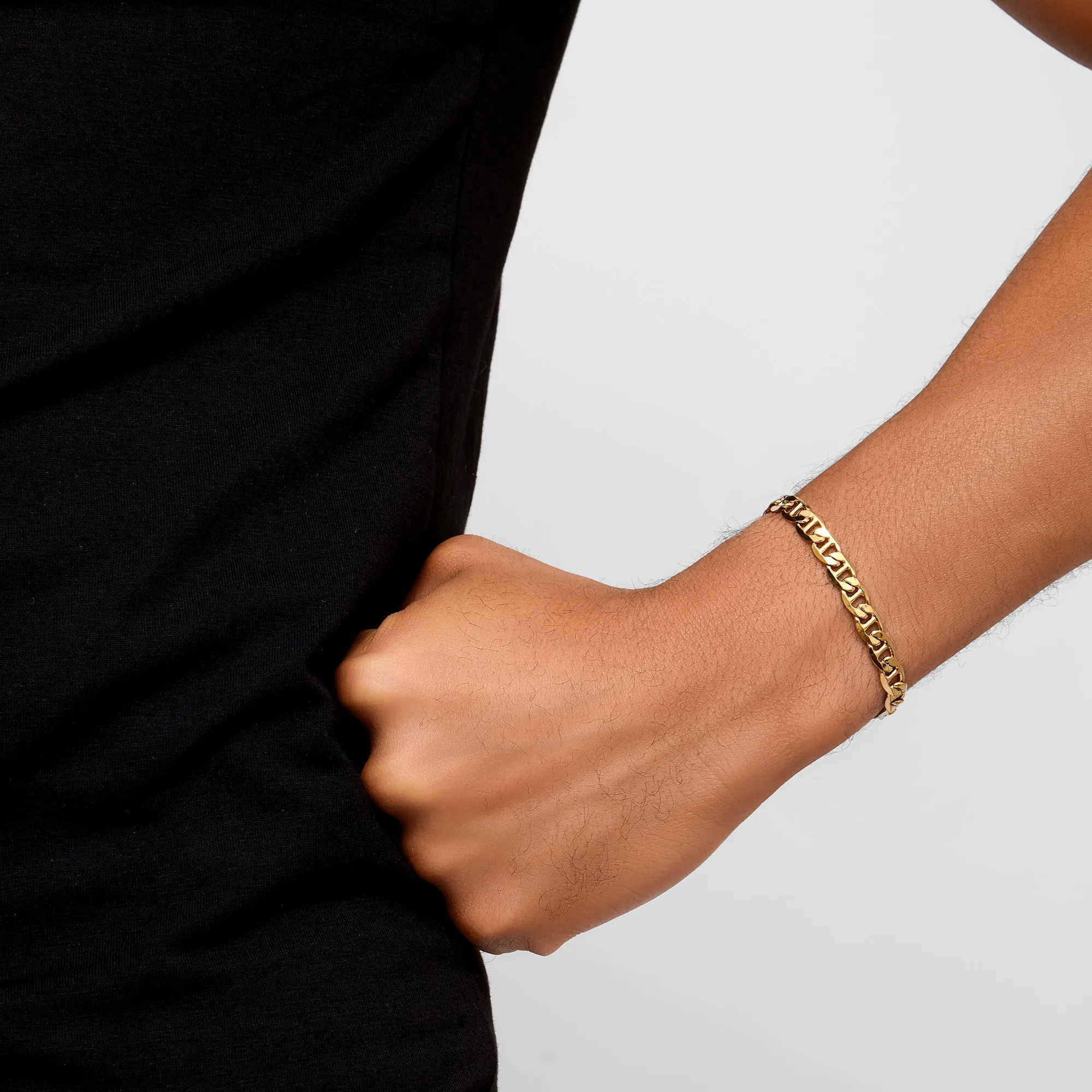 Adornia 7mm Mariner Chain Bracelet gold 9"