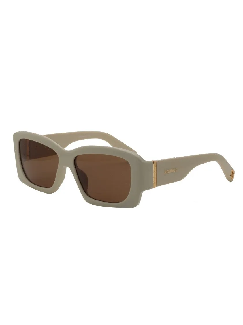 Angular Grey Sunglasses With Brown Lenses