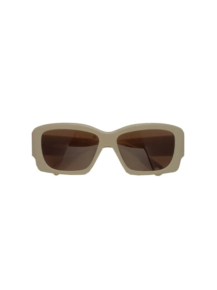 Angular Grey Sunglasses With Brown Lenses