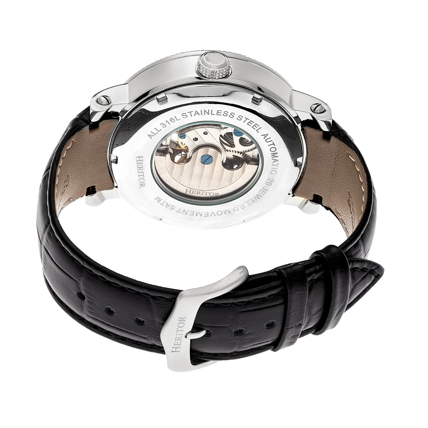 Aries Skeleton Leather-Band Watch