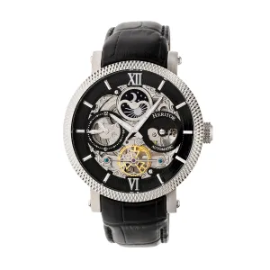 Aries Skeleton Leather-Band Watch