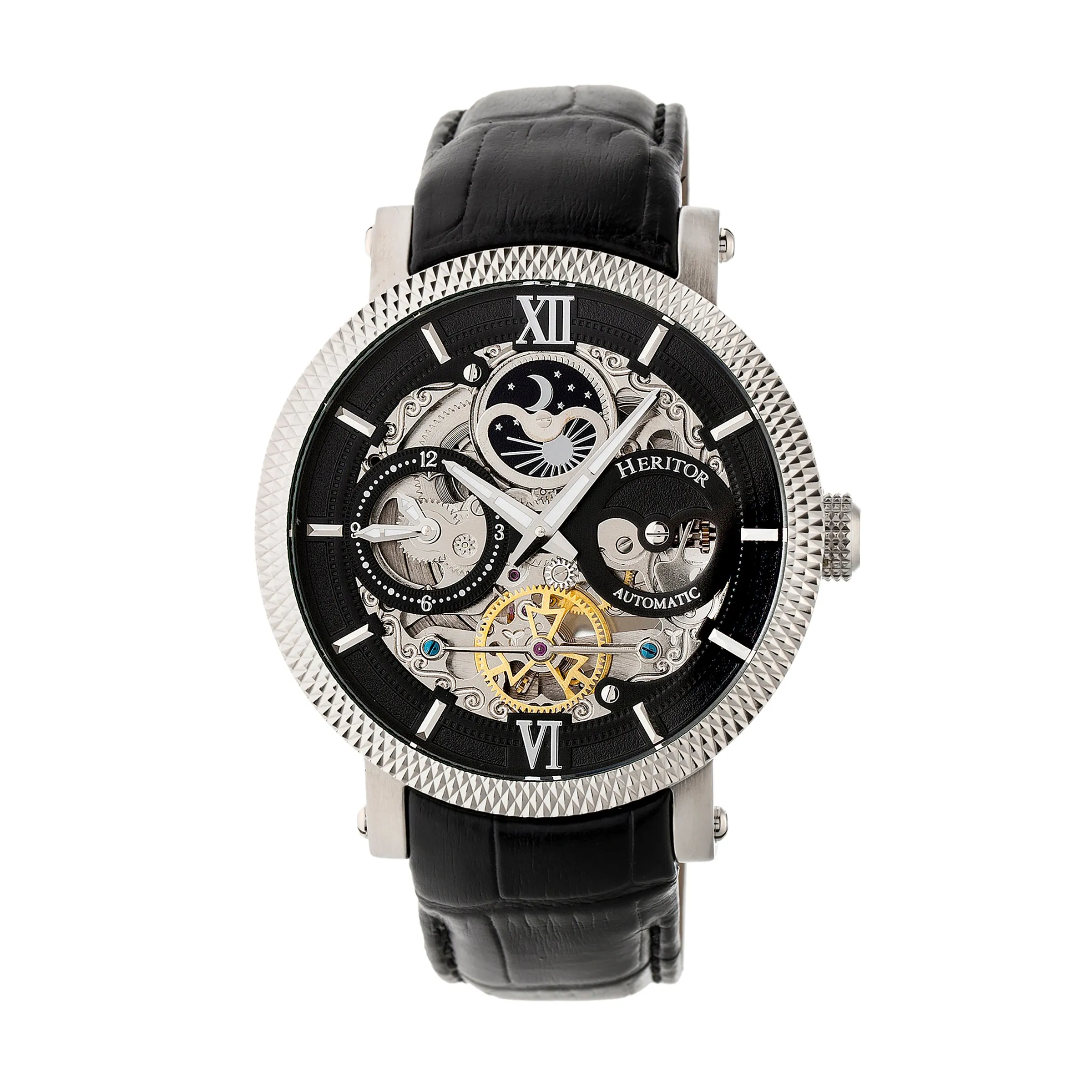Aries Skeleton Leather-Band Watch