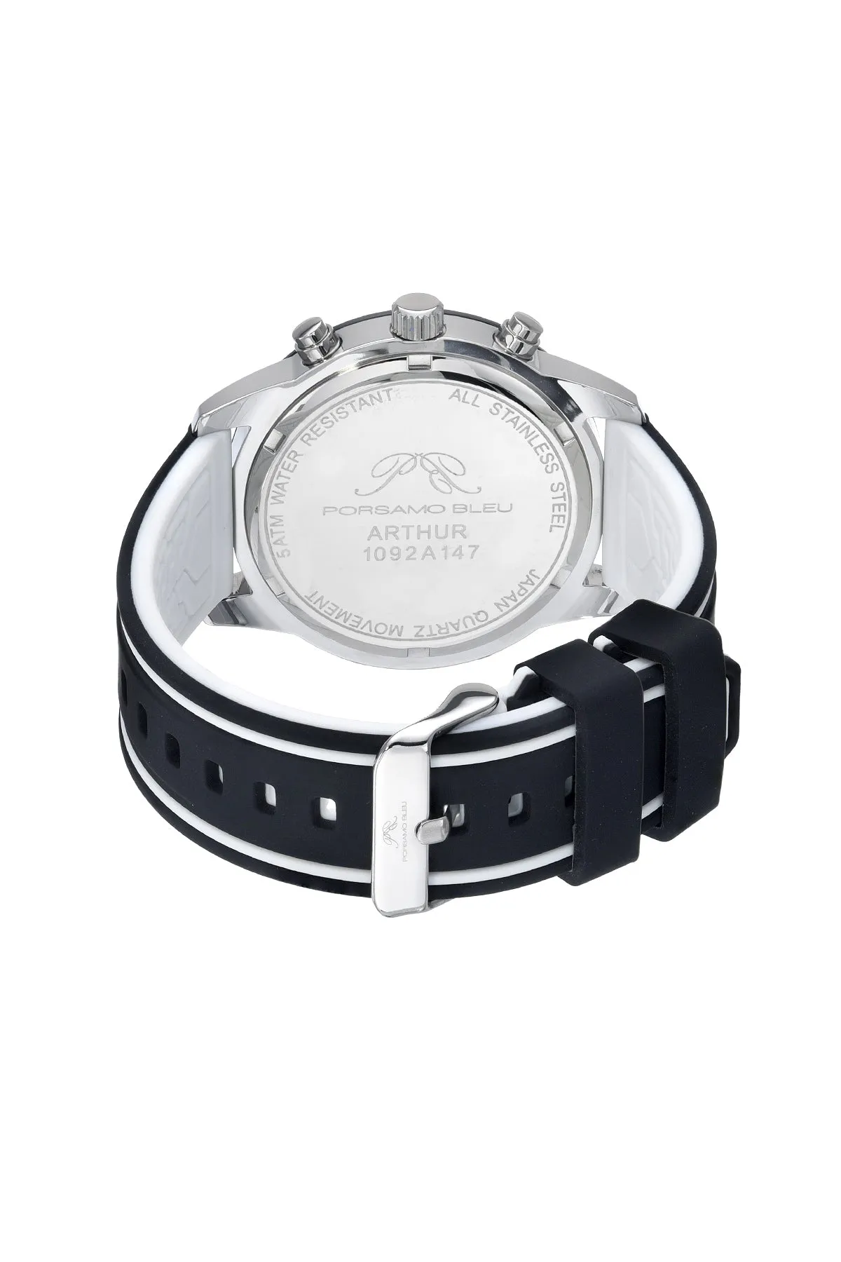 Arthur Men's Chronograph Black Silicone Watch