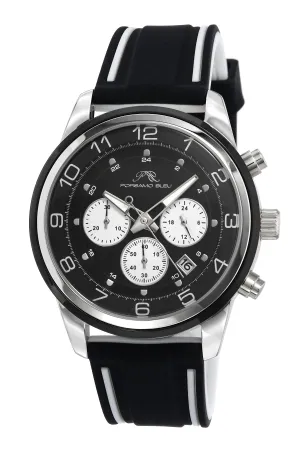 Arthur Men's Chronograph Black Silicone Watch