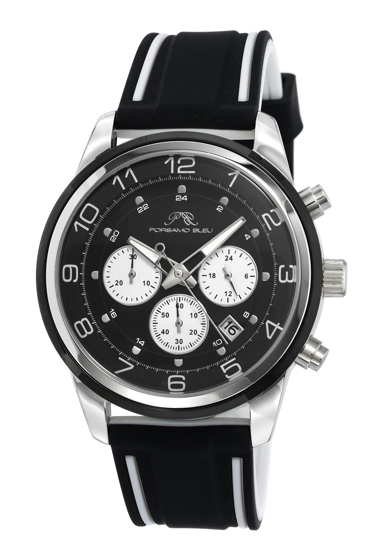 Arthur Men's Chronograph Black Silicone Watch