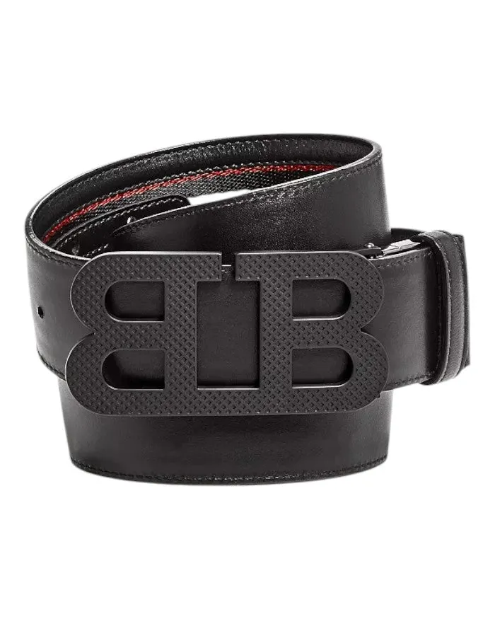 Bally 6232392 Mirror B Reversible Leather Striped/Black Belt