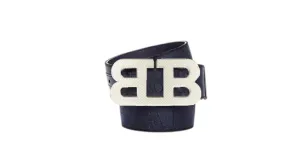 Bally 6239334 Men's Mirror Buckle Reversible Midnight Blue Belt