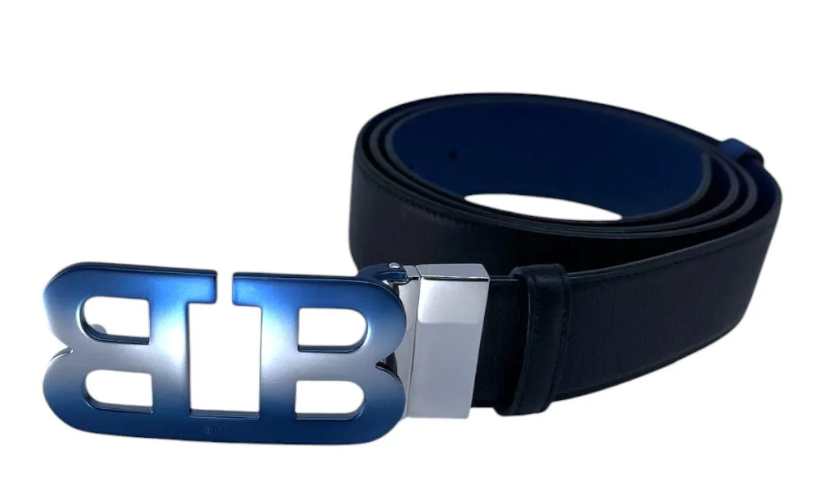 Bally 6303771 Men's Gradient Mirror Buckle Adjustable Reversible Belt