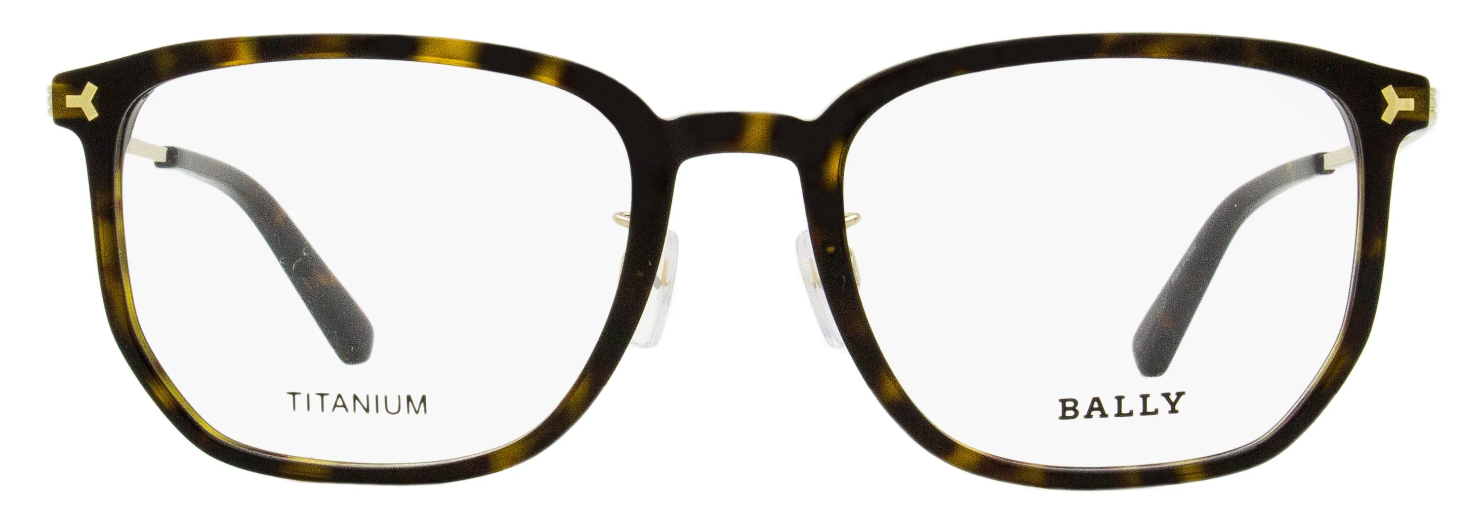 Bally Men's Rectangular Titanium Eyeglasses BY5069H 052 Dark Havana 54mm
