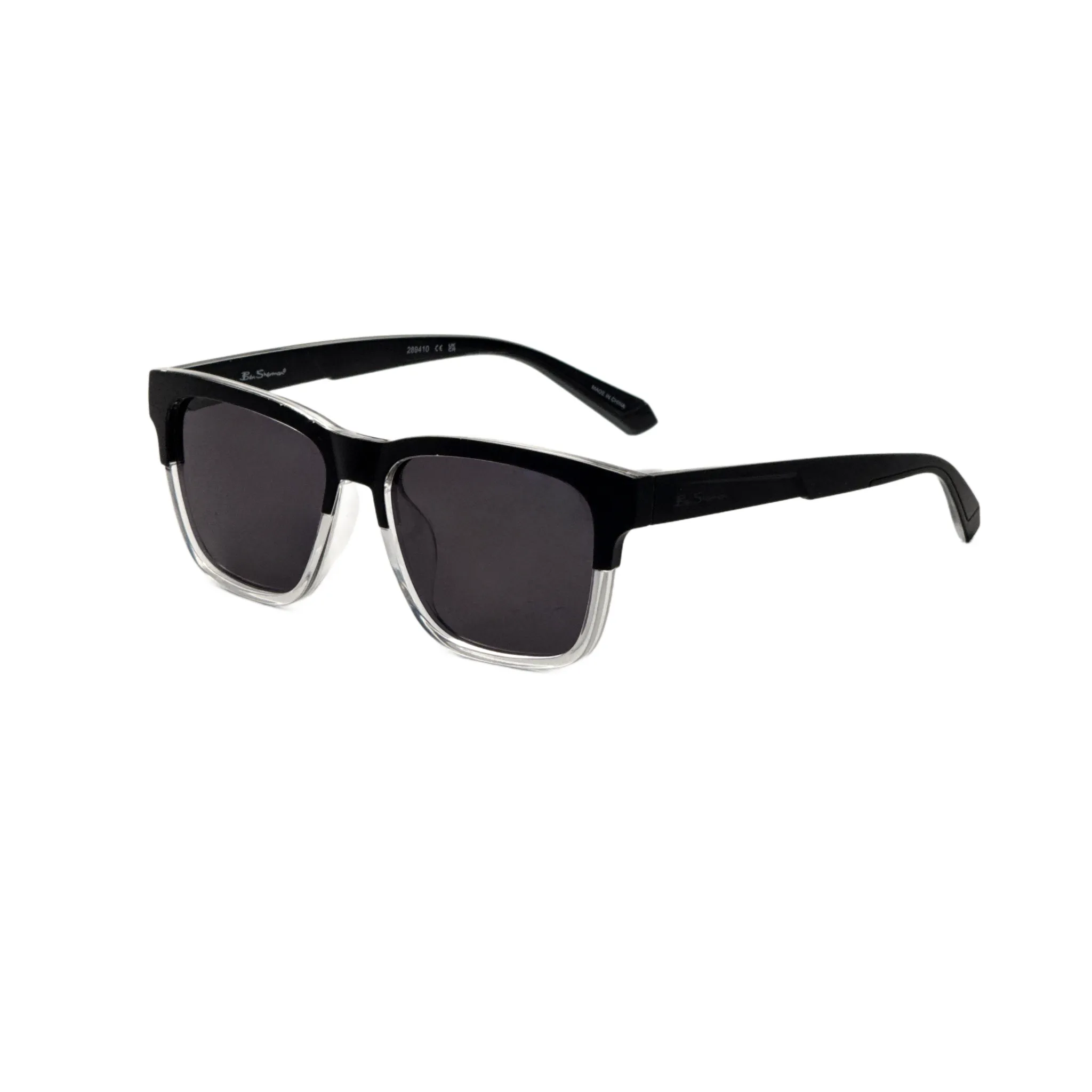 Ben Sherman Men's Neville 55 mm Black/Clear Crystal Sunglasses