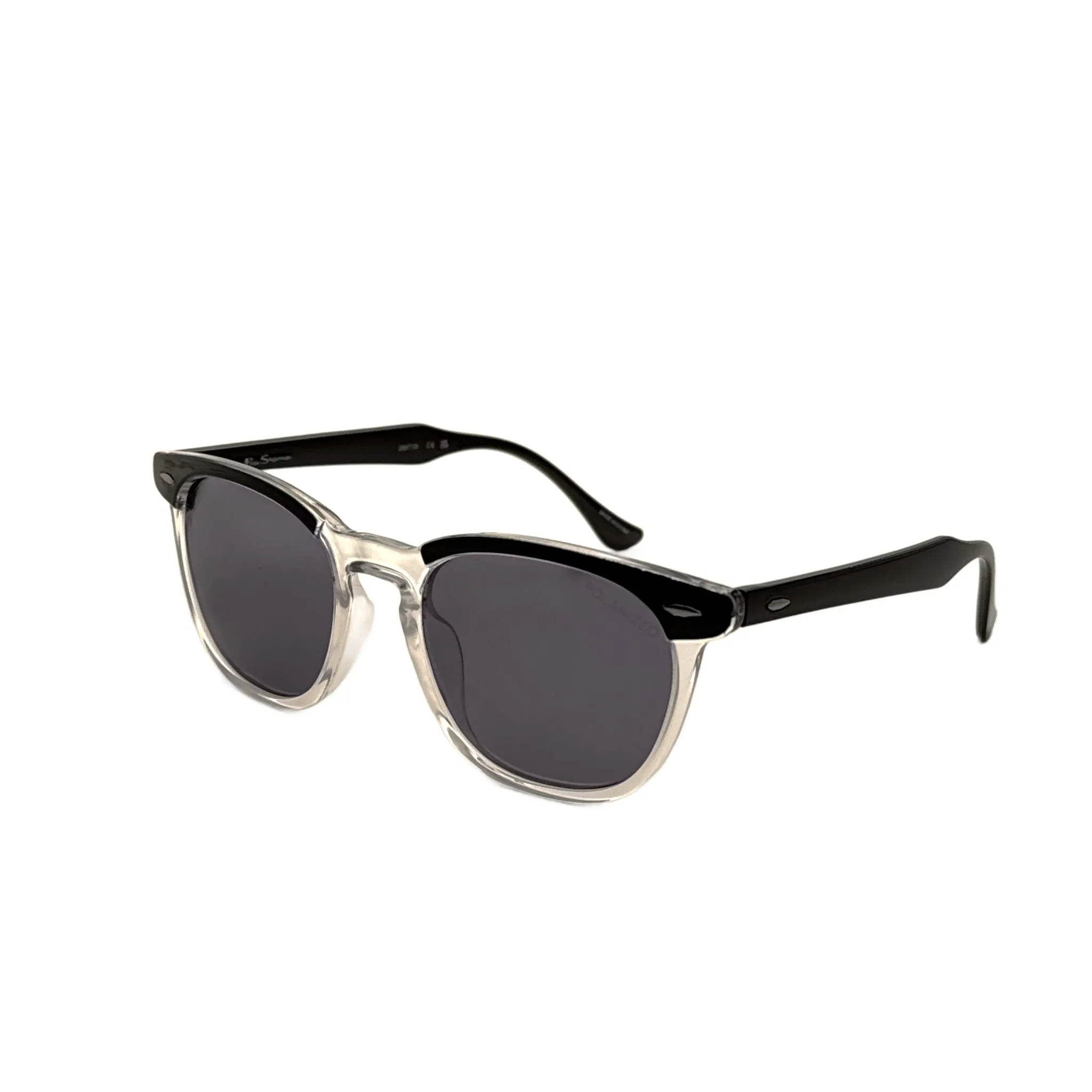 Ben Sherman Men's Toby 54 mm Black-Clear Crystal Sunglasses