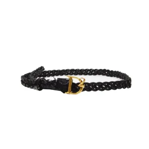 Black Leather D2 Braided Belt