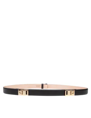 Black Leather Extendable Hug Belt
