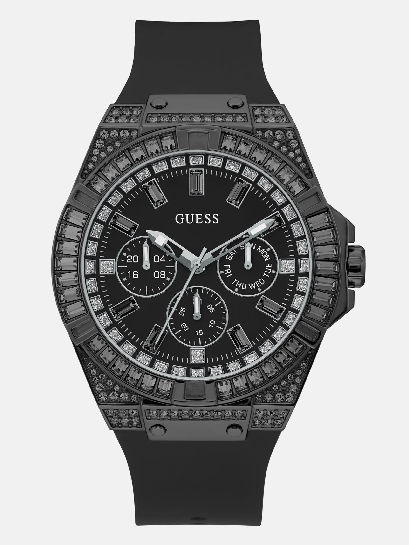 Black Multifunction Silicon Watch