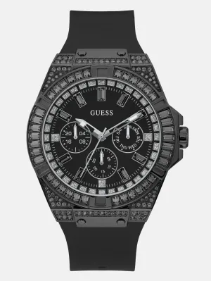 Black Multifunction Silicon Watch