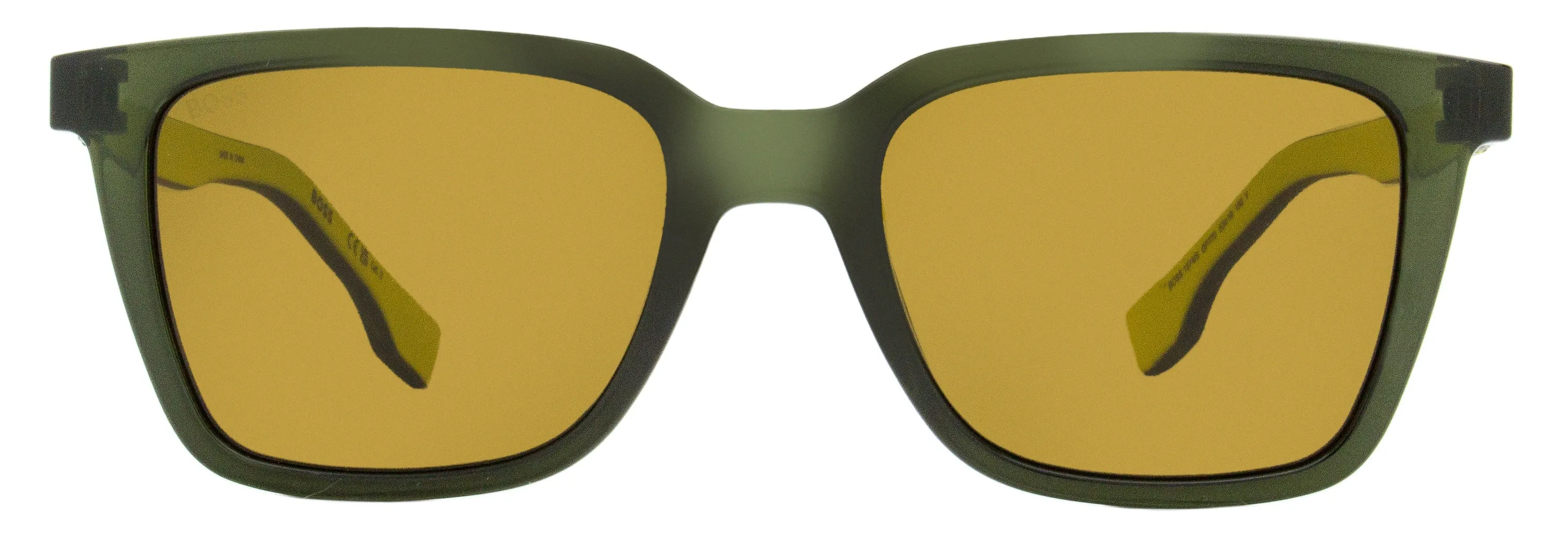Boss Men's Rectangular Sunglasses B1574/S GP770 Green/Yello 53mm