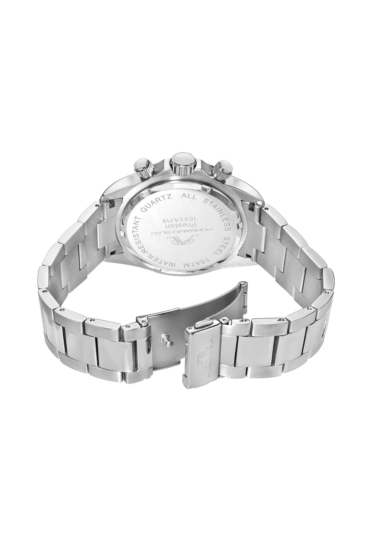 Brandon Men's Stainless Steel Silver and Black Watch 1032BPRS