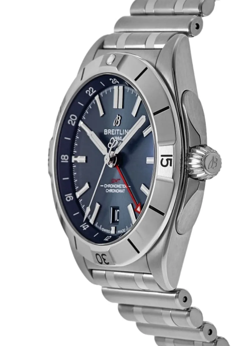 Breitling Chronomat Automatic GMT 40 Blue Dial Steel Men's Watch A32398101C1A1