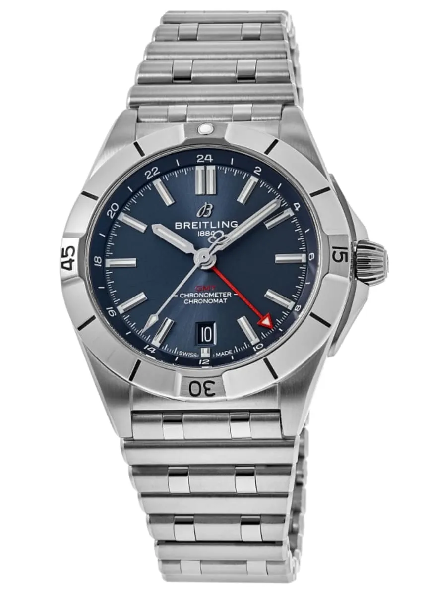 Breitling Chronomat Automatic GMT 40 Blue Dial Steel Men's Watch A32398101C1A1