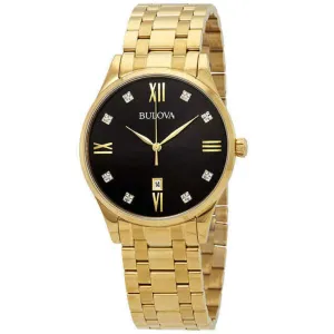 Bulova Men's Classic Black Dial Watch