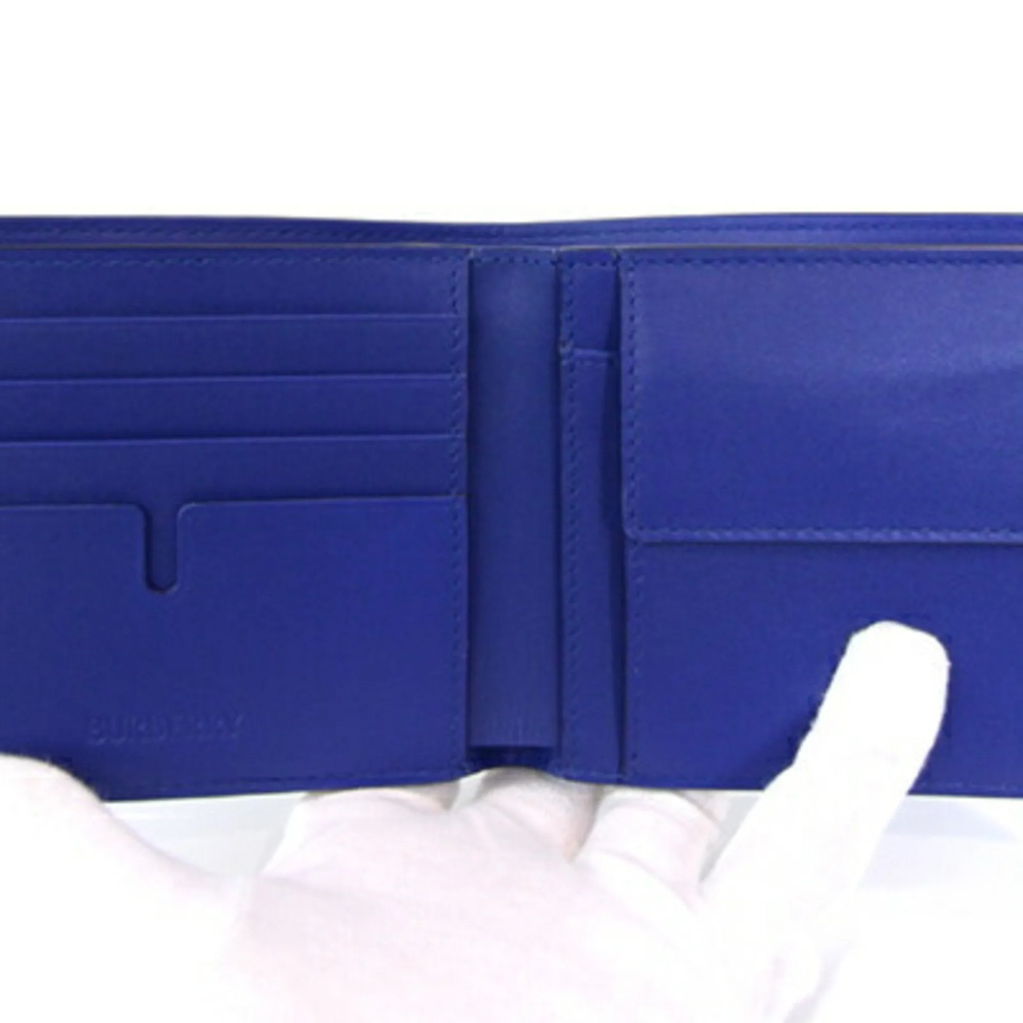 Burberry blue Royal blue Leather Wallet (Bi-Fold) (Pre-Owned)