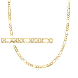 Canaria Men's 4.7mm 10kt Yellow Gold Figaro-Link Necklace