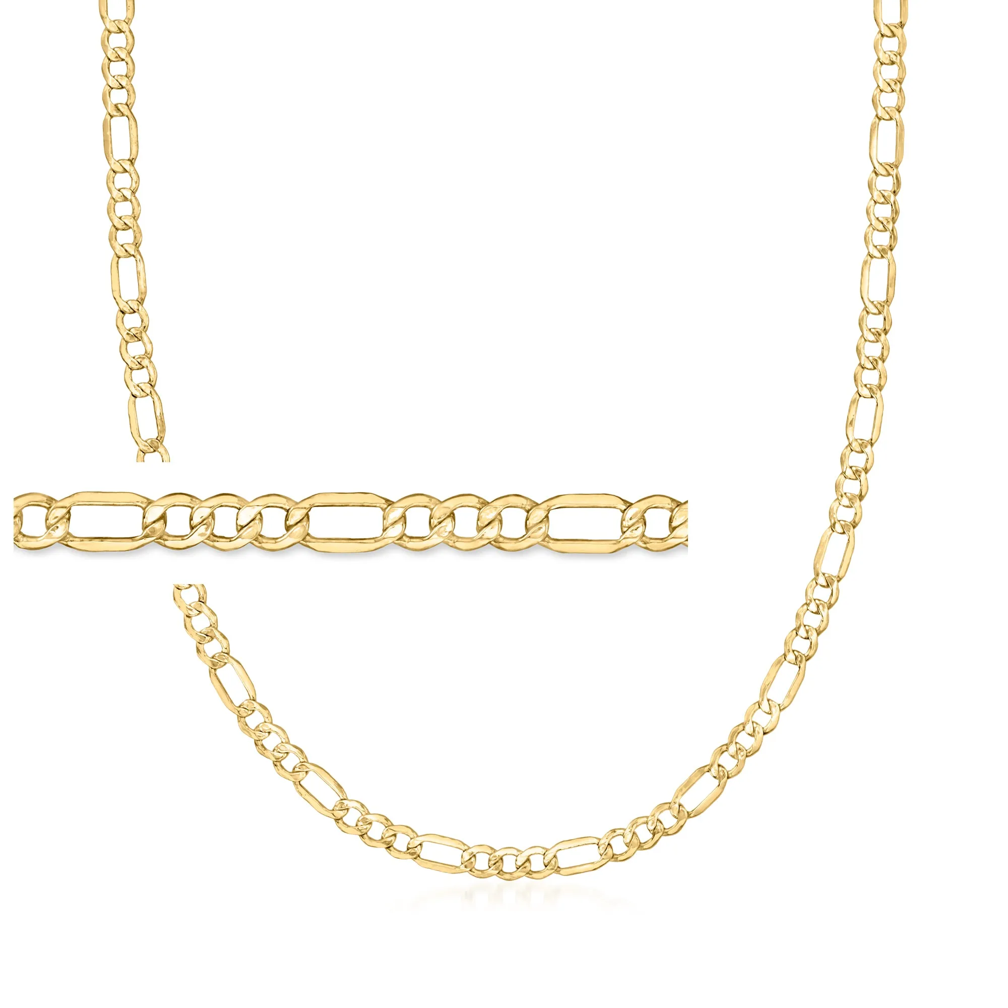 Canaria Men's 4.7mm 10kt Yellow Gold Figaro-Link Necklace