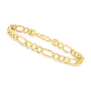 Canaria Men's 6.5mm 10kt Yellow Gold Figaro-Link Bracelet