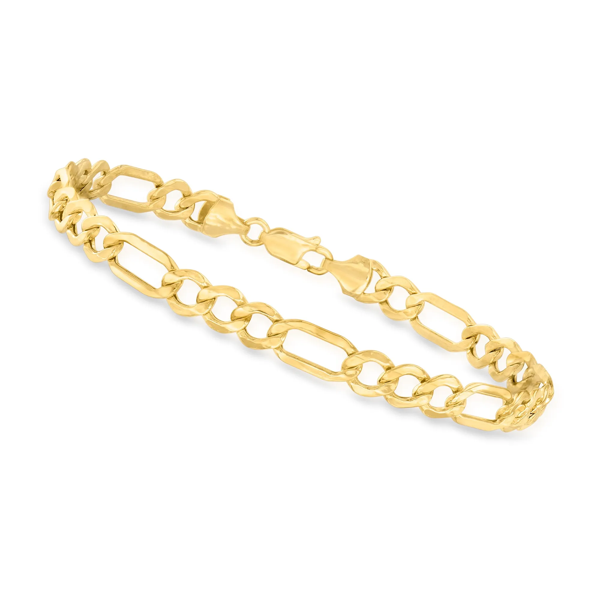 Canaria Men's 6.5mm 10kt Yellow Gold Figaro-Link Bracelet