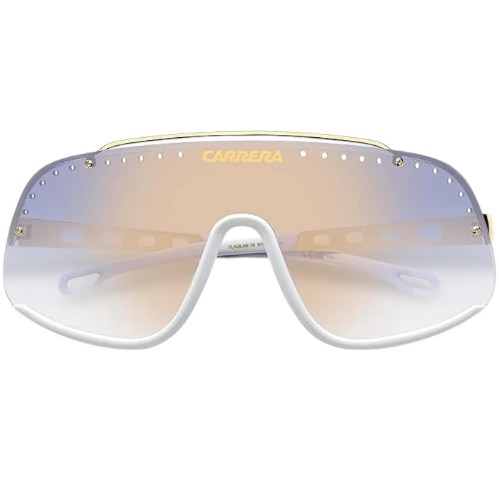 Carrera FLAGLAB Unisex White Frame Blue Lens Sunglasses 99-01-130