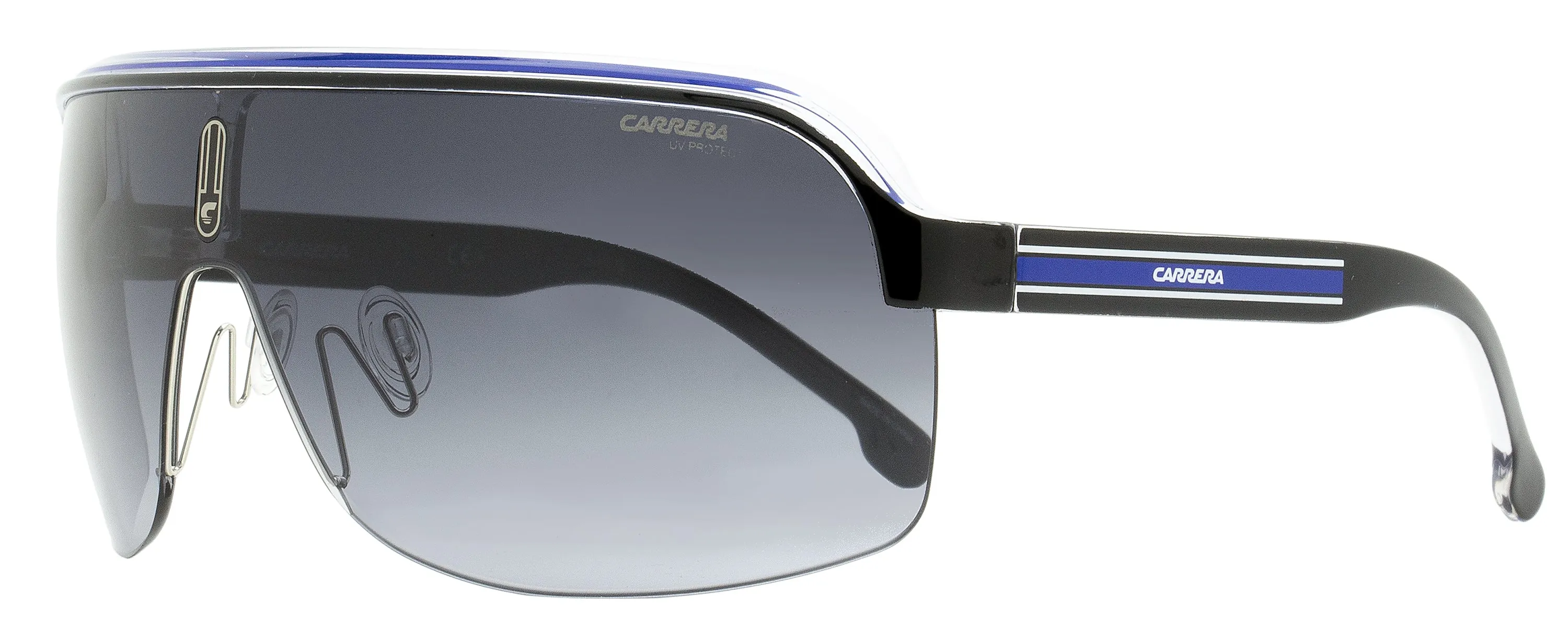 Carrera Men's Shield Sunglasses Topcar 1/N T5C9O Black/Blue 99mm
