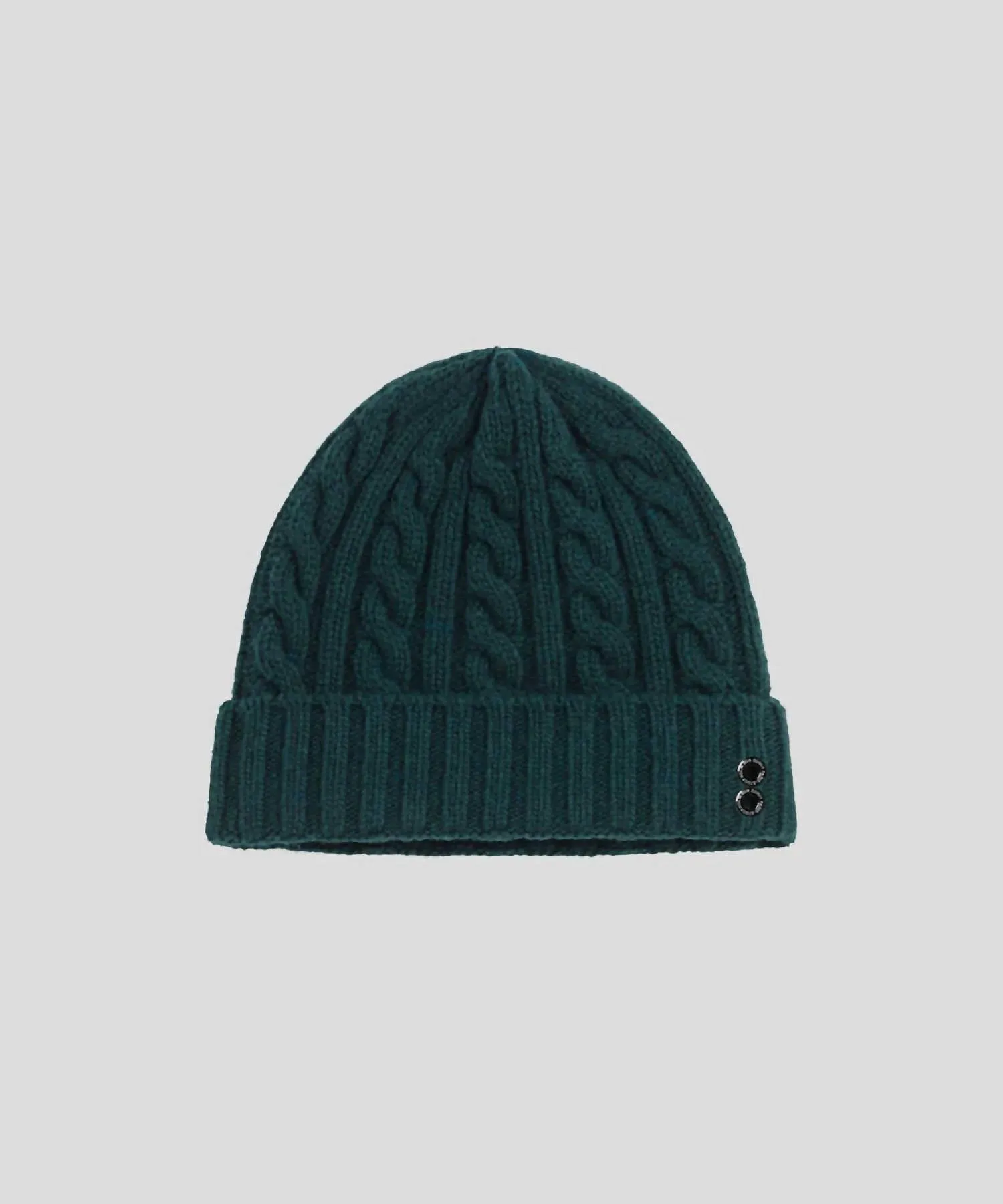 Cashmere Wool Telemark Beanie In Green Night