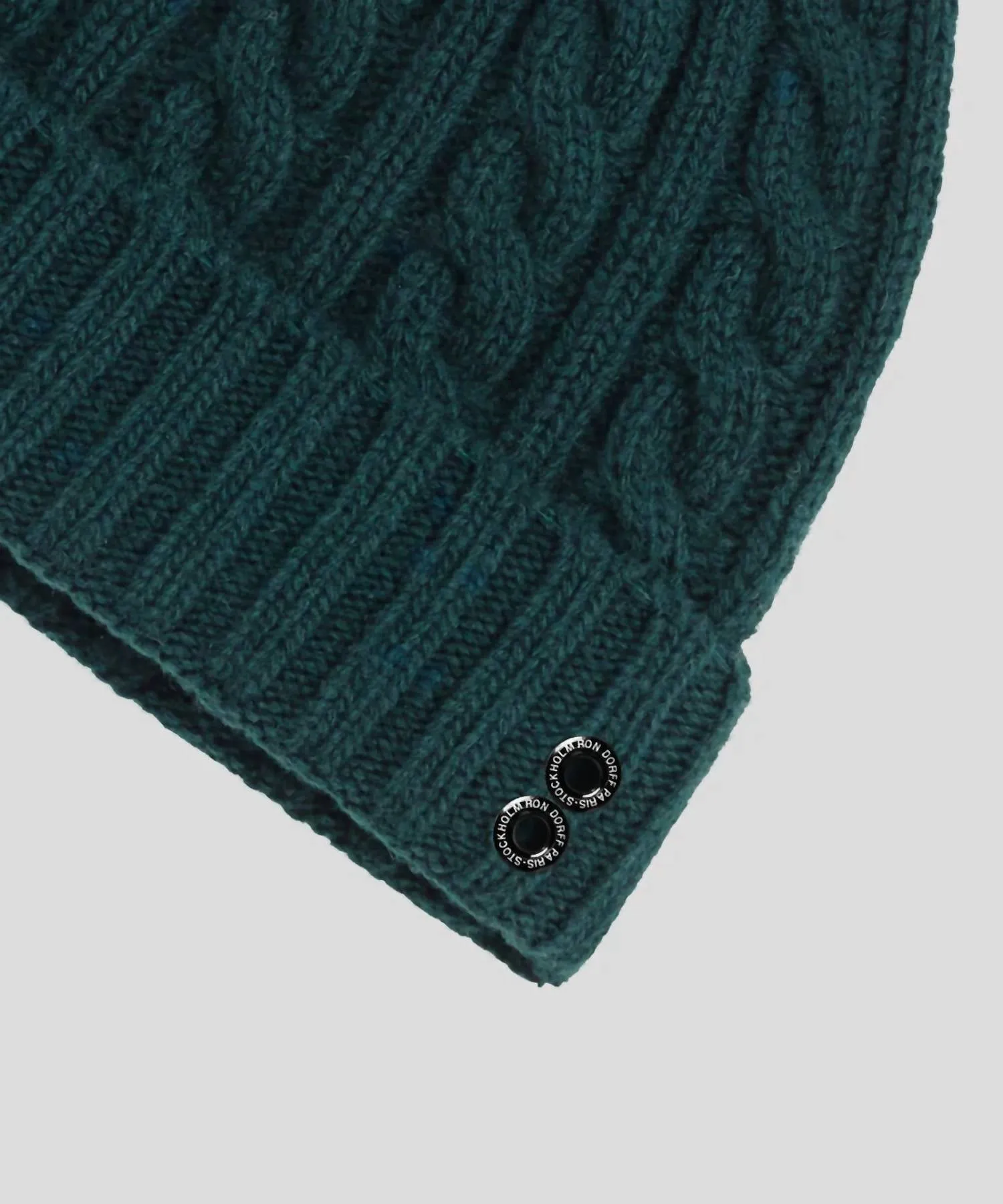 Cashmere Wool Telemark Beanie In Green Night