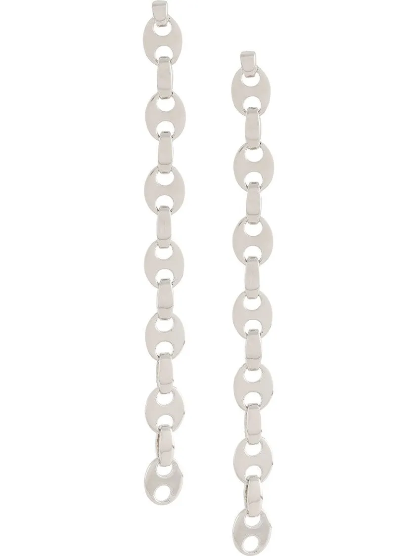 Chain Design Earrings With Interlocking Circular Links