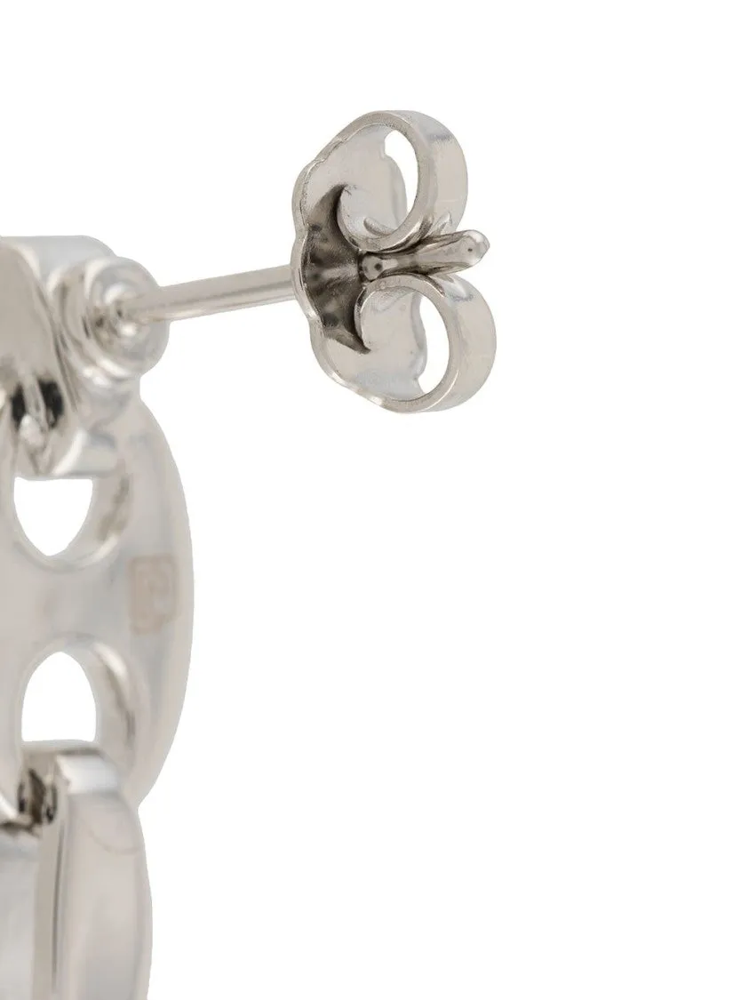 Chain Design Earrings With Interlocking Circular Links