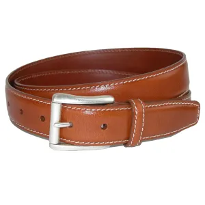 Ciga Calfskin Leather Casual Belt with Contrast Stitch