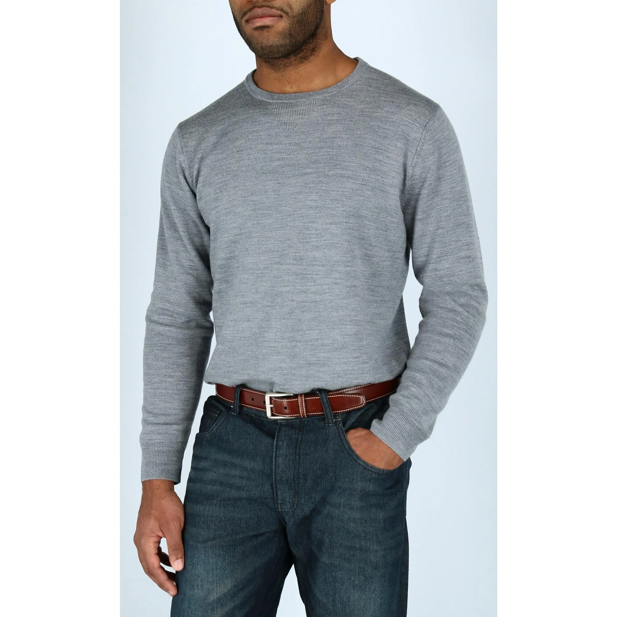 Ciga Calfskin Leather Casual Belt with Contrast Stitch