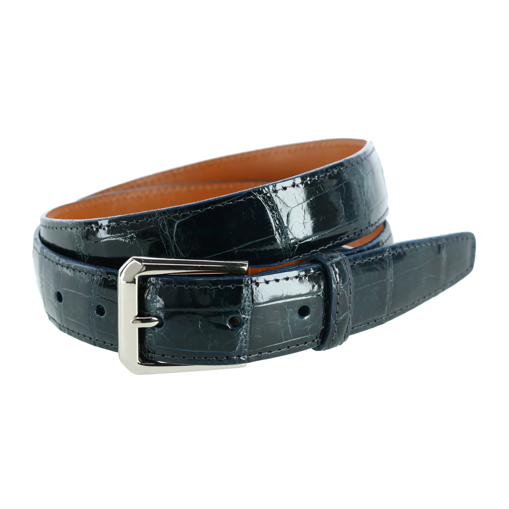 Classic 30MM Genuine Glazed Alligator Belt