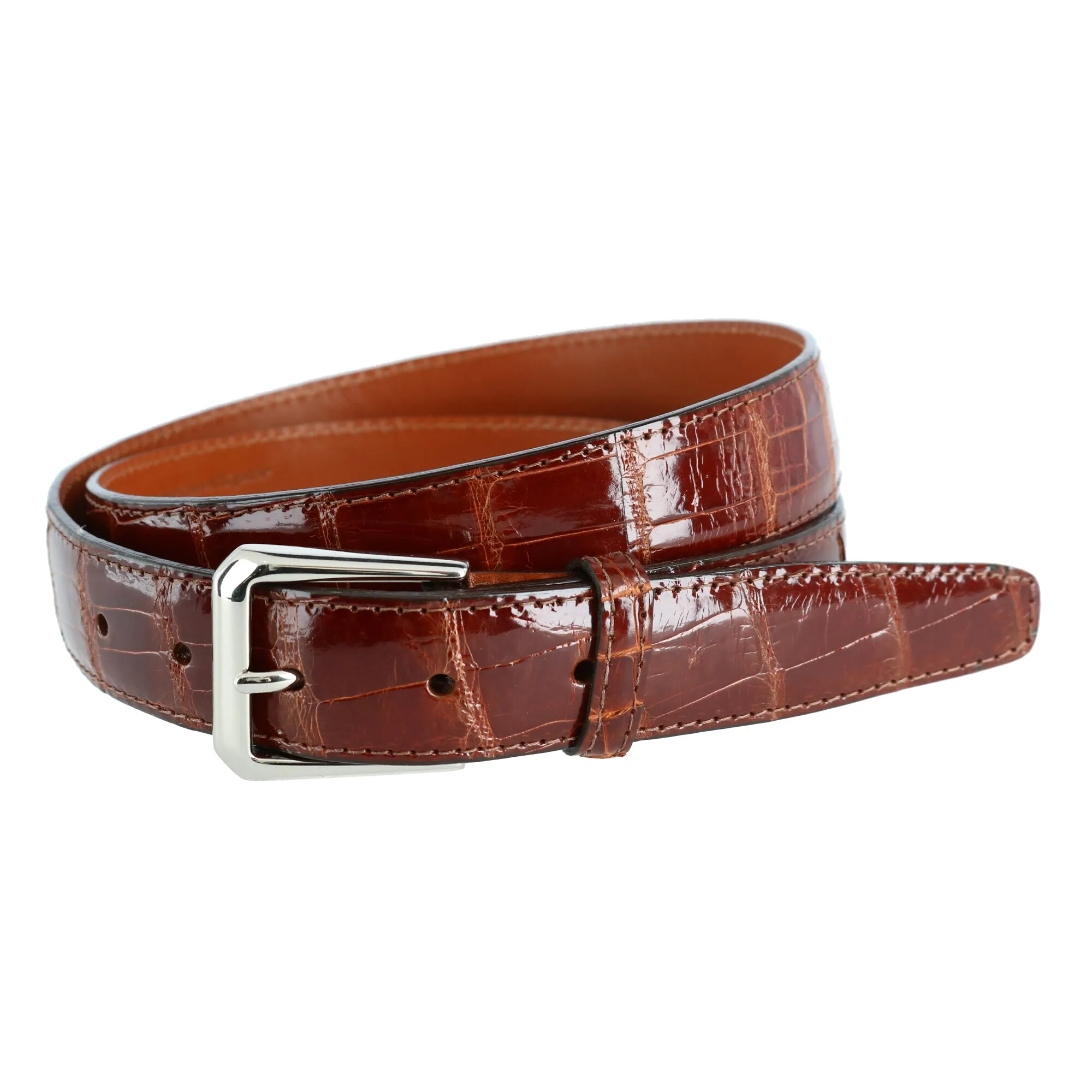 Classic 30MM Genuine Glazed Alligator Belt