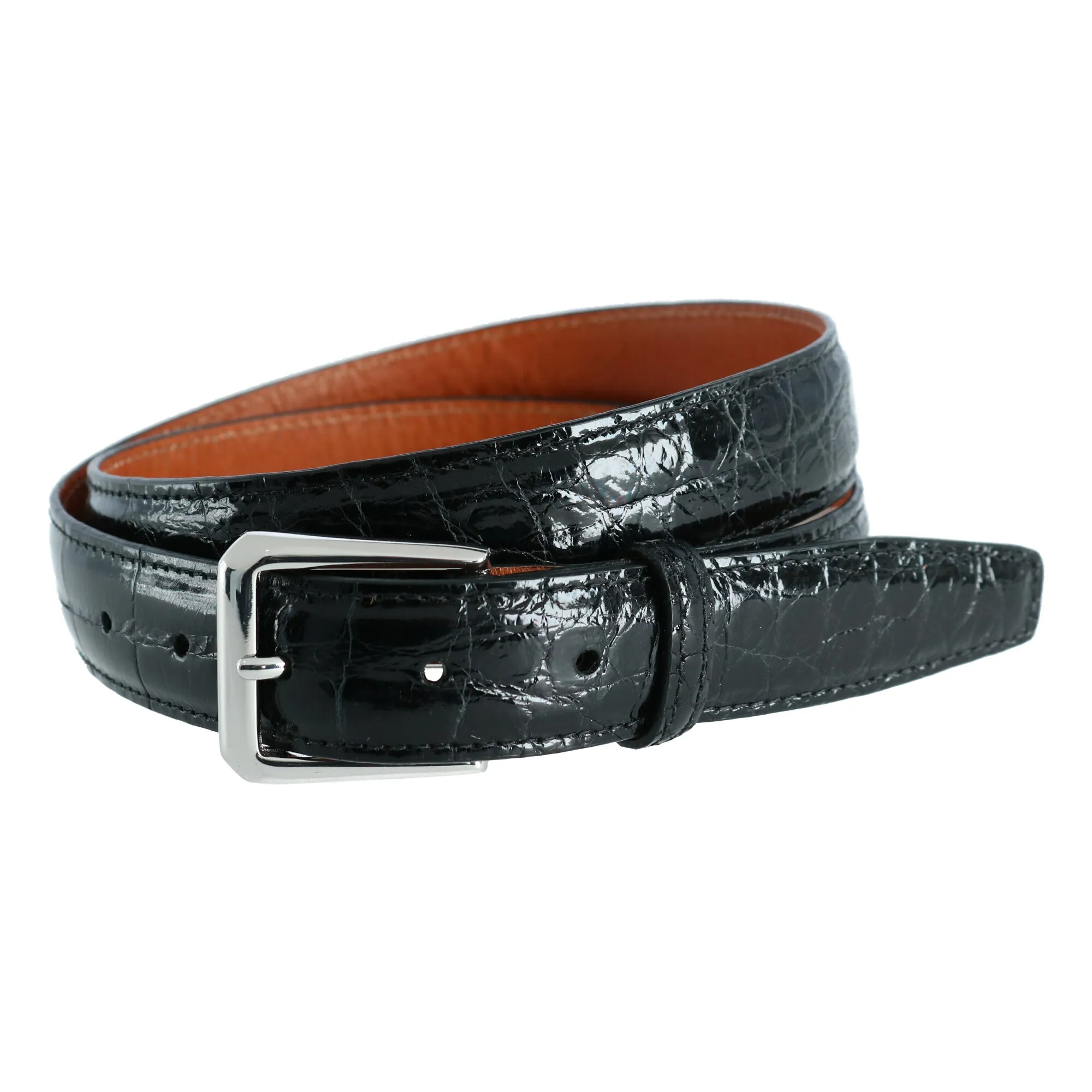 Classic 30MM Genuine Glazed Alligator Belt
