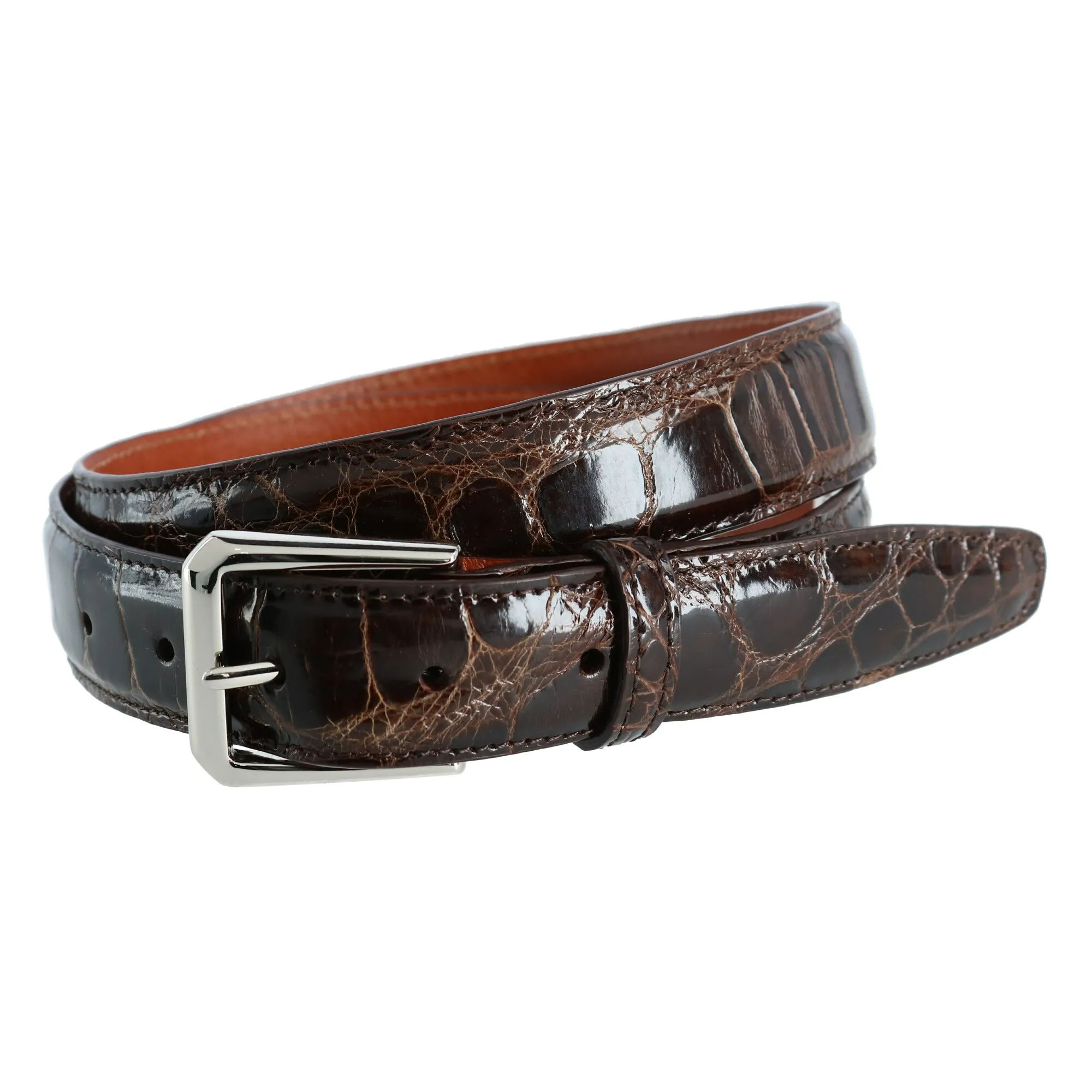 Classic 30MM Genuine Glazed Alligator Belt