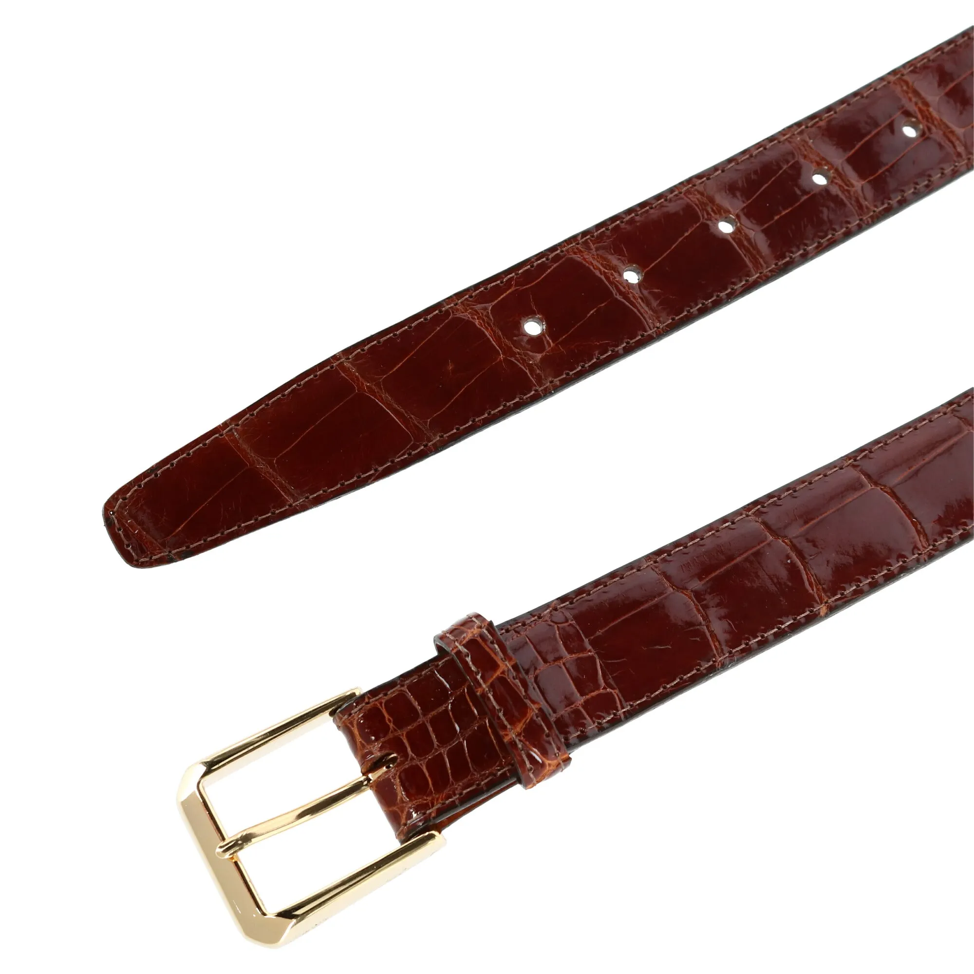 Classic 30MM Genuine Glazed Alligator Belt