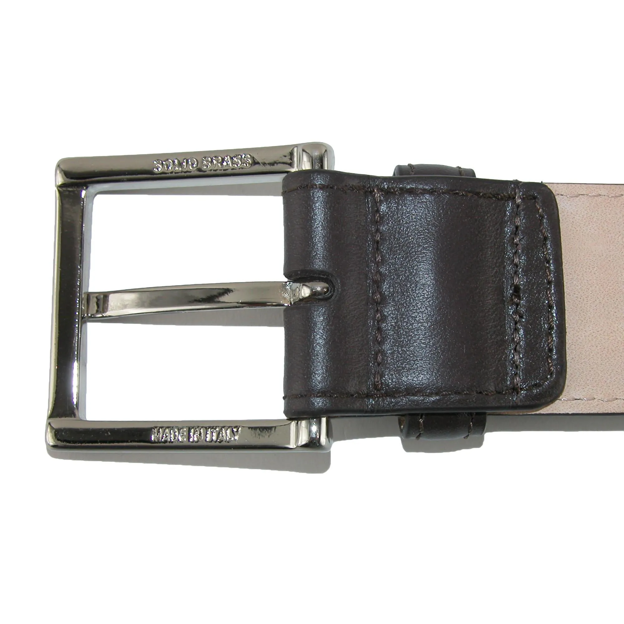 Como Calfskin Dress Belt with Solid Brass Buckle